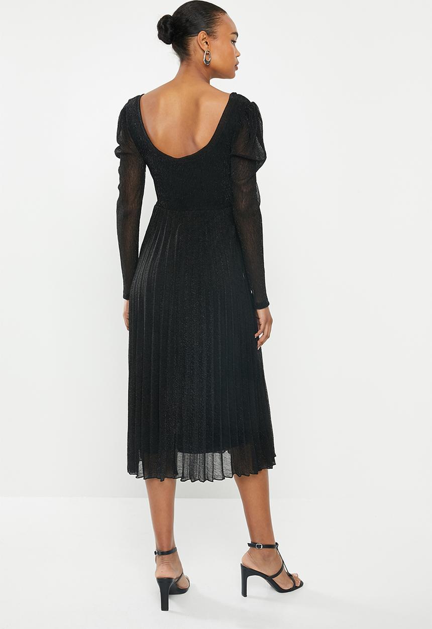 MILLA - Shimmer knit dress - black