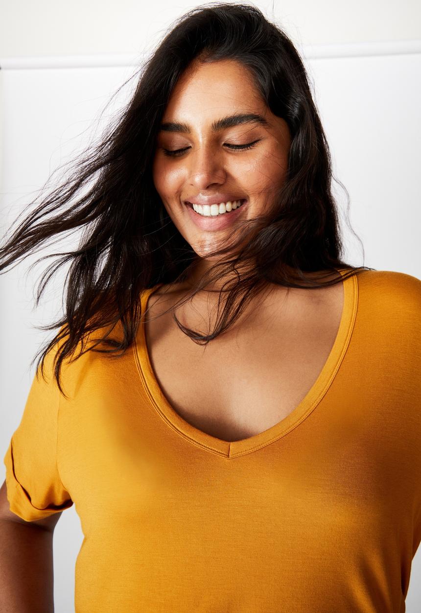 Cotton On - Curve Karly short sleeve tee - spruce yellow