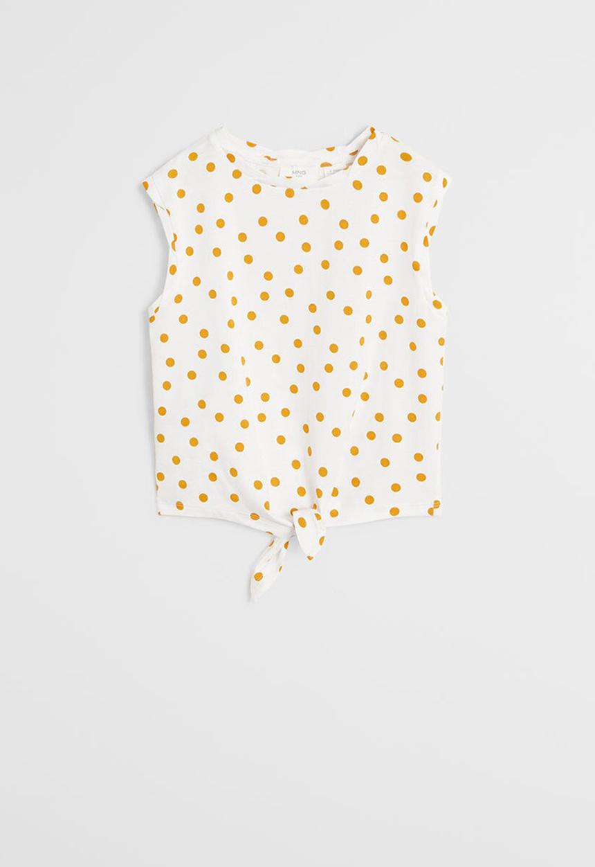 MANGO - T-shirt safarip6 - white & orange 
