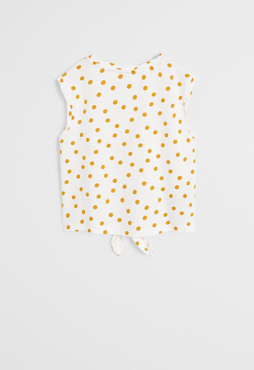 MANGO - T-shirt safarip6 - white & orange 