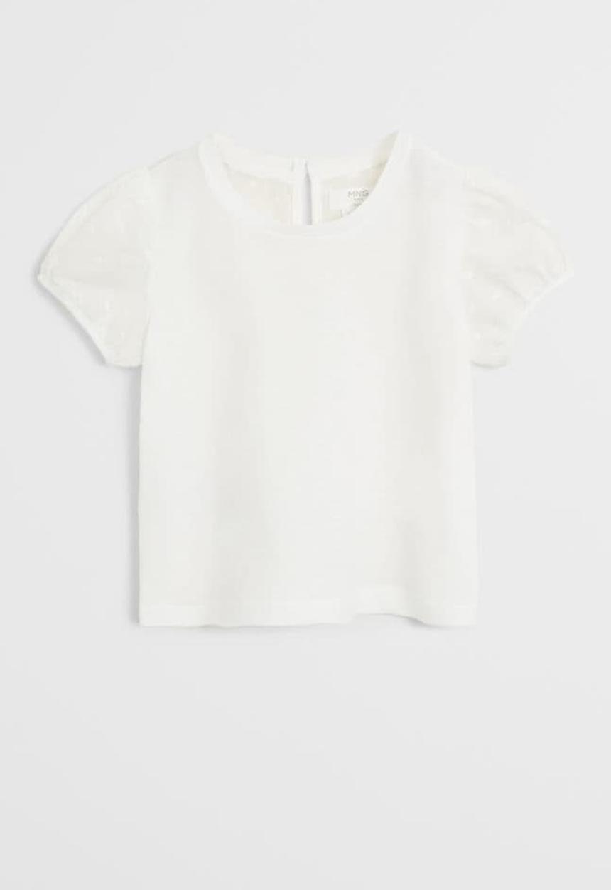 MANGO - T-shirt plumetti - white