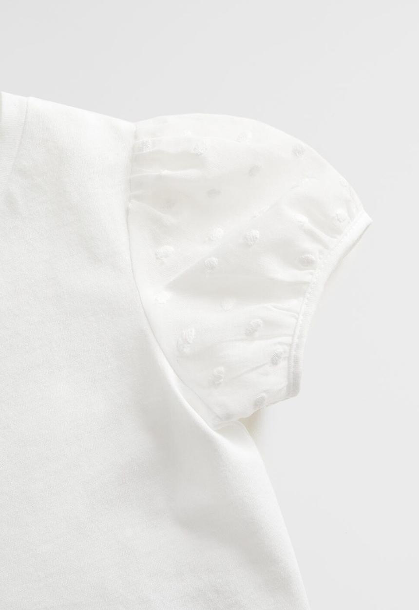 MANGO - T-shirt plumetti - white