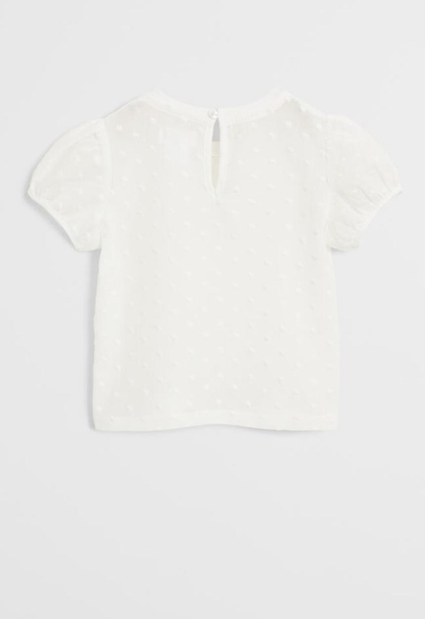 MANGO - T-shirt plumetti - white