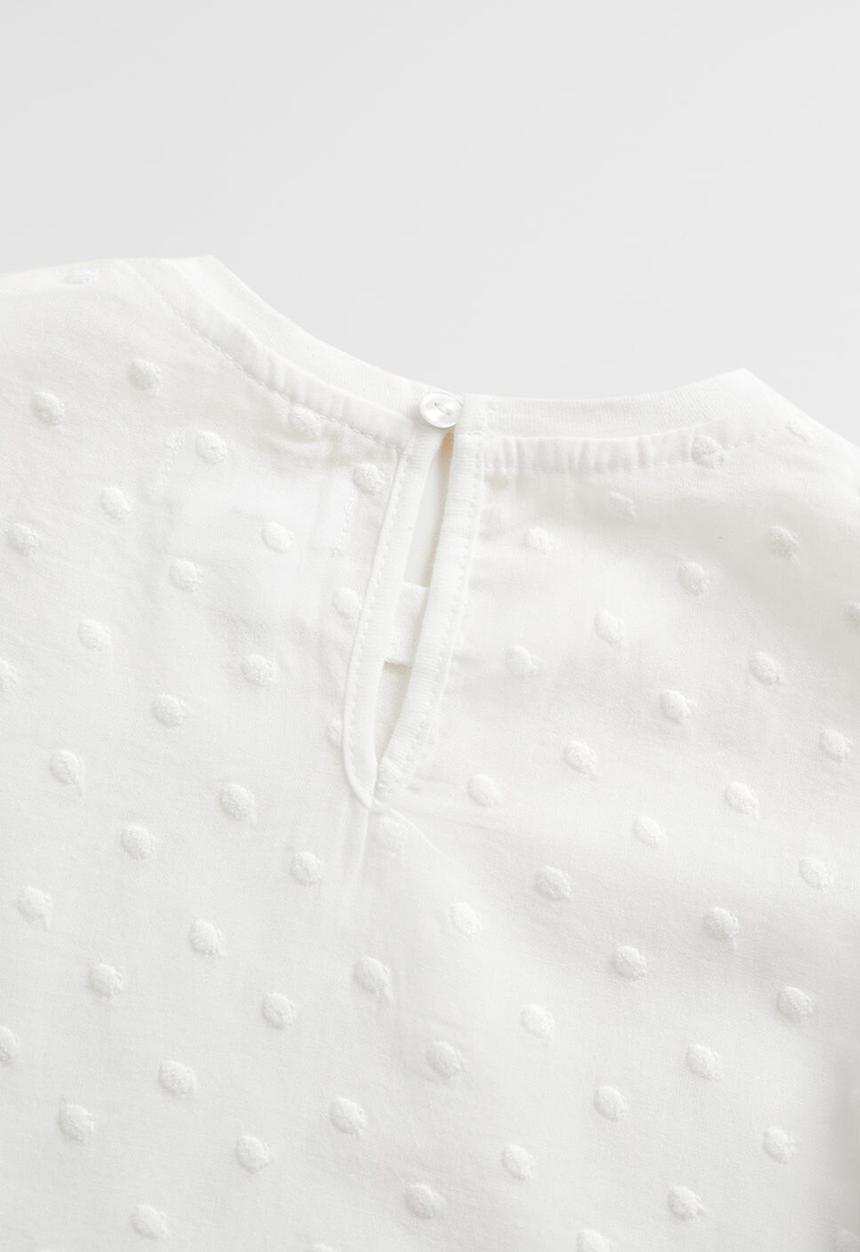 MANGO - T-shirt plumetti - white
