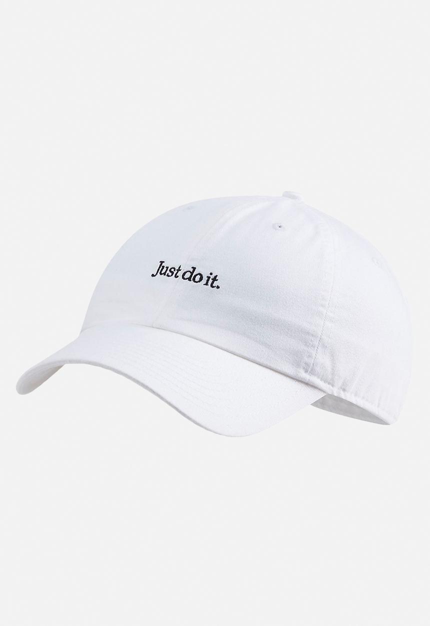 Nike - U nsw h86 cap jdi wash cap - white & black