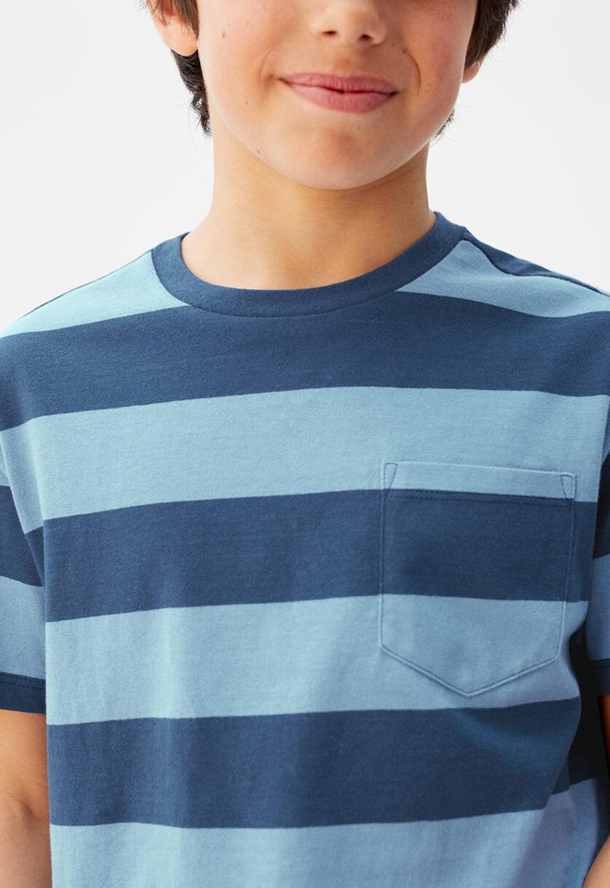 MANGO - T-shirt rayas62 - blue 