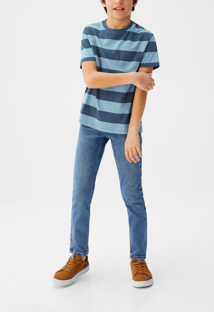 MANGO - T-shirt rayas62 - blue 