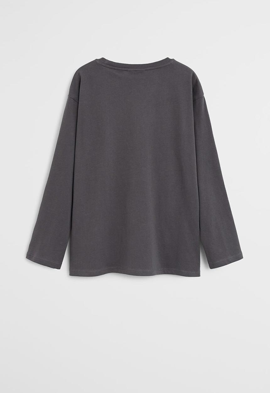 MANGO - T-shirt rayo - charcoal 