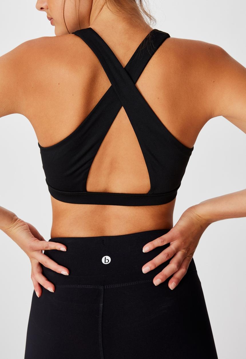 Cotton On - Workout cut out crop - black
