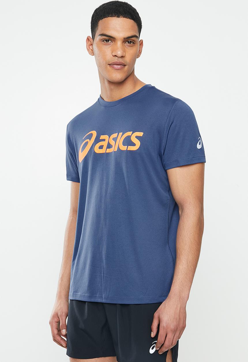 ASICS - Silver Asics tee - navy & orange
