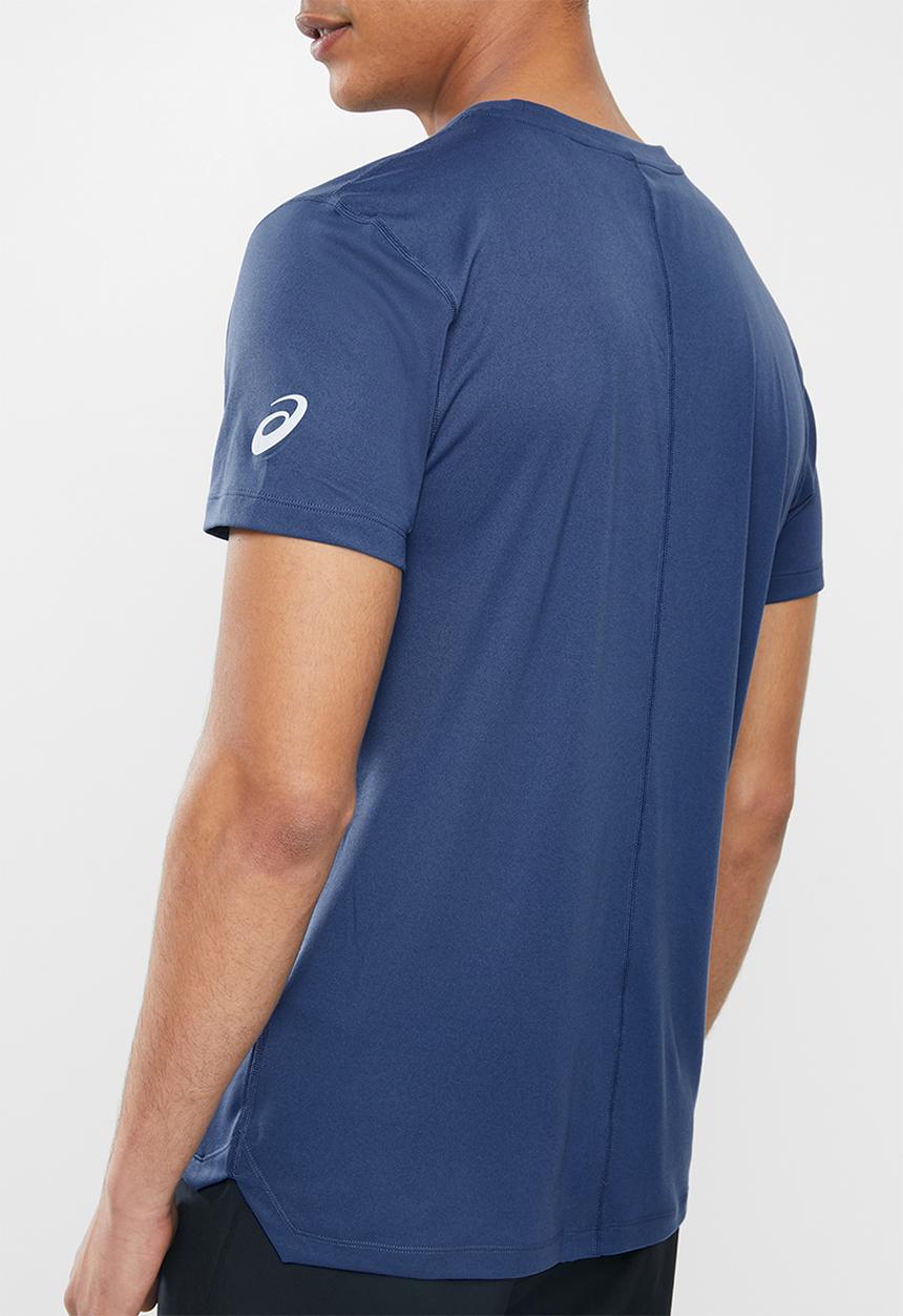 ASICS - Silver Asics tee - navy & orange