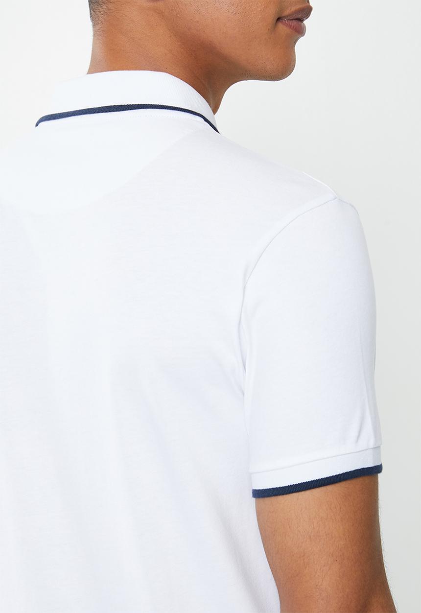 POLO - Archie custom fit short sleeve crest golfer - white