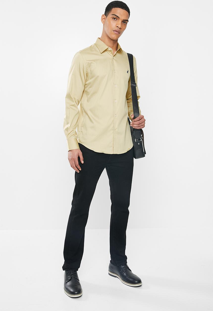 POLO - Greig long sleeve shirt - stone