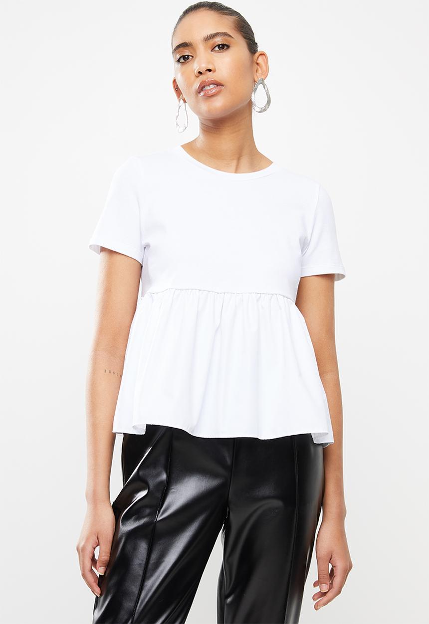 Blake - Combo tiered top- white