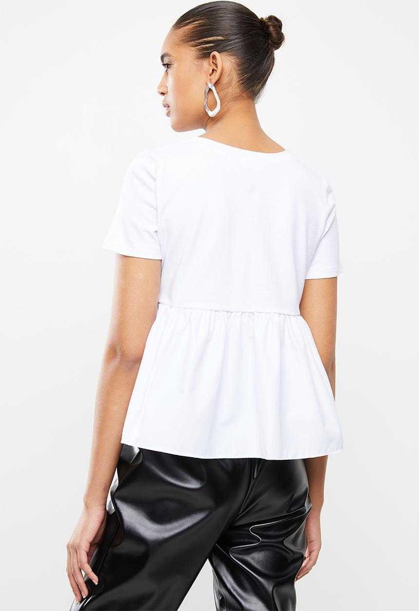 Blake - Combo tiered top- white