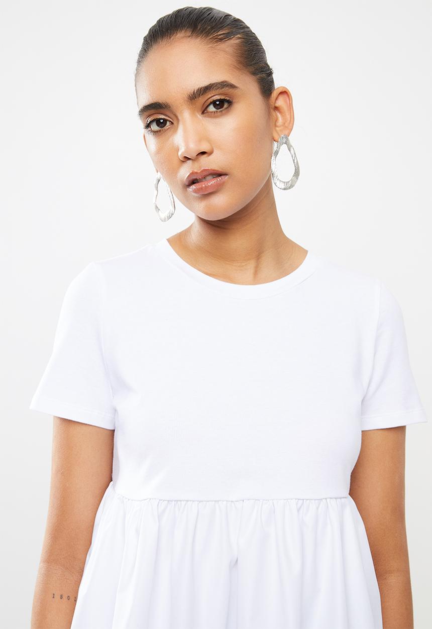 Blake - Combo tiered top- white
