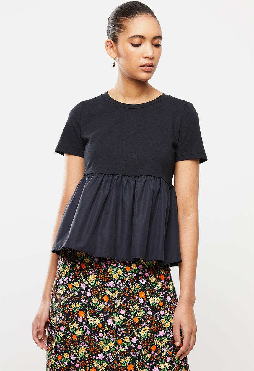 Blake - Combo tiered top - black