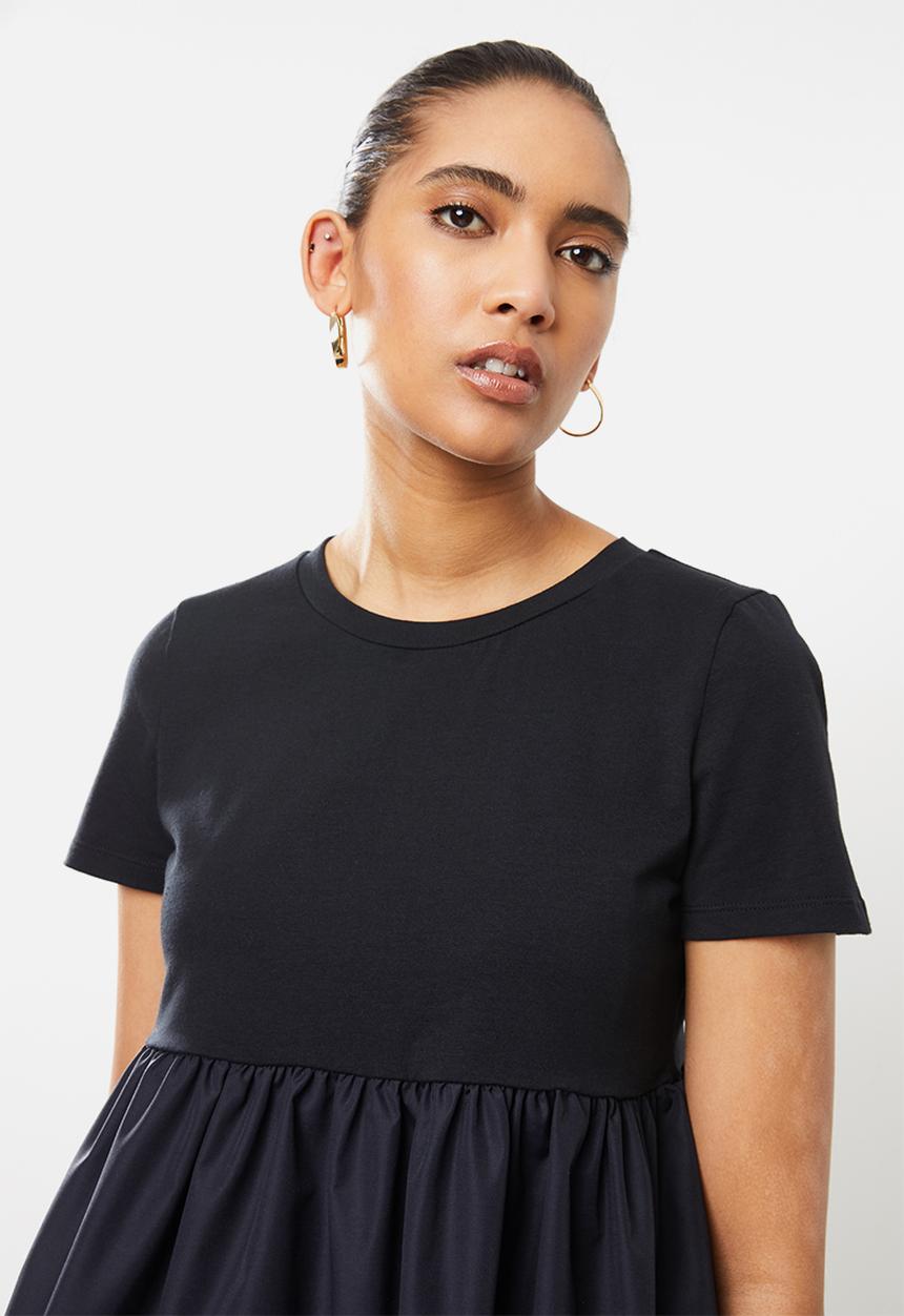Blake - Combo tiered top - black