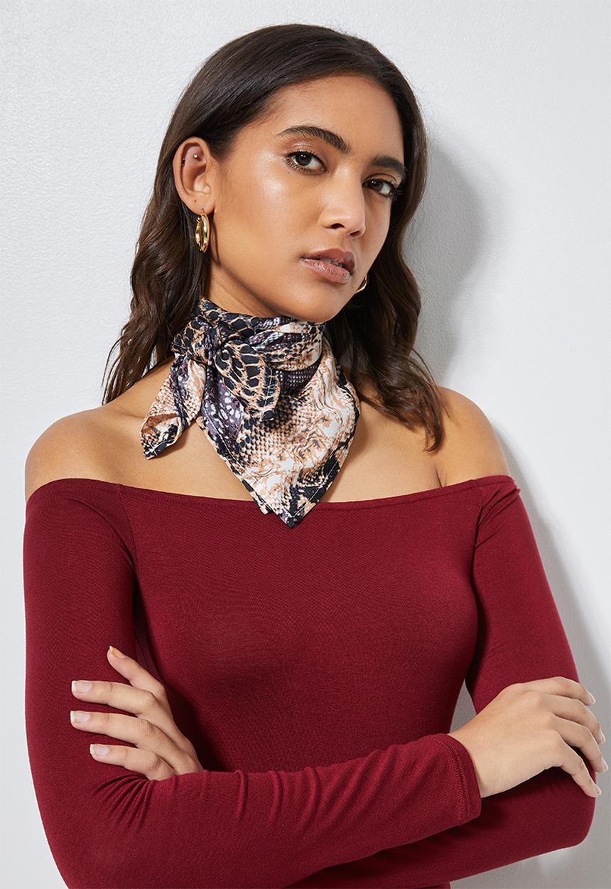 Superbalist - Snakeskin neckerchief - grey & beige