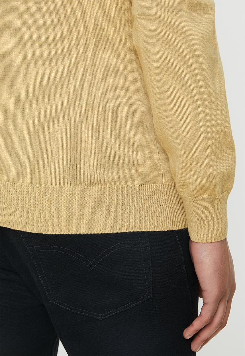 POLO - Luke long sleeve v-neck pullover - stone