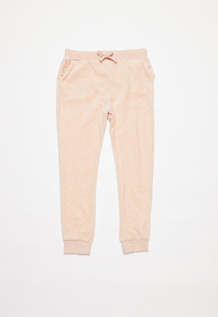 MINOTI - Kids velour jogpant - pink 