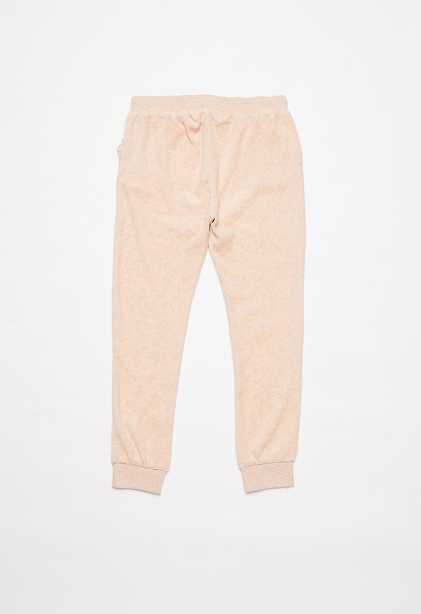 MINOTI - Kids velour jogpant - pink 