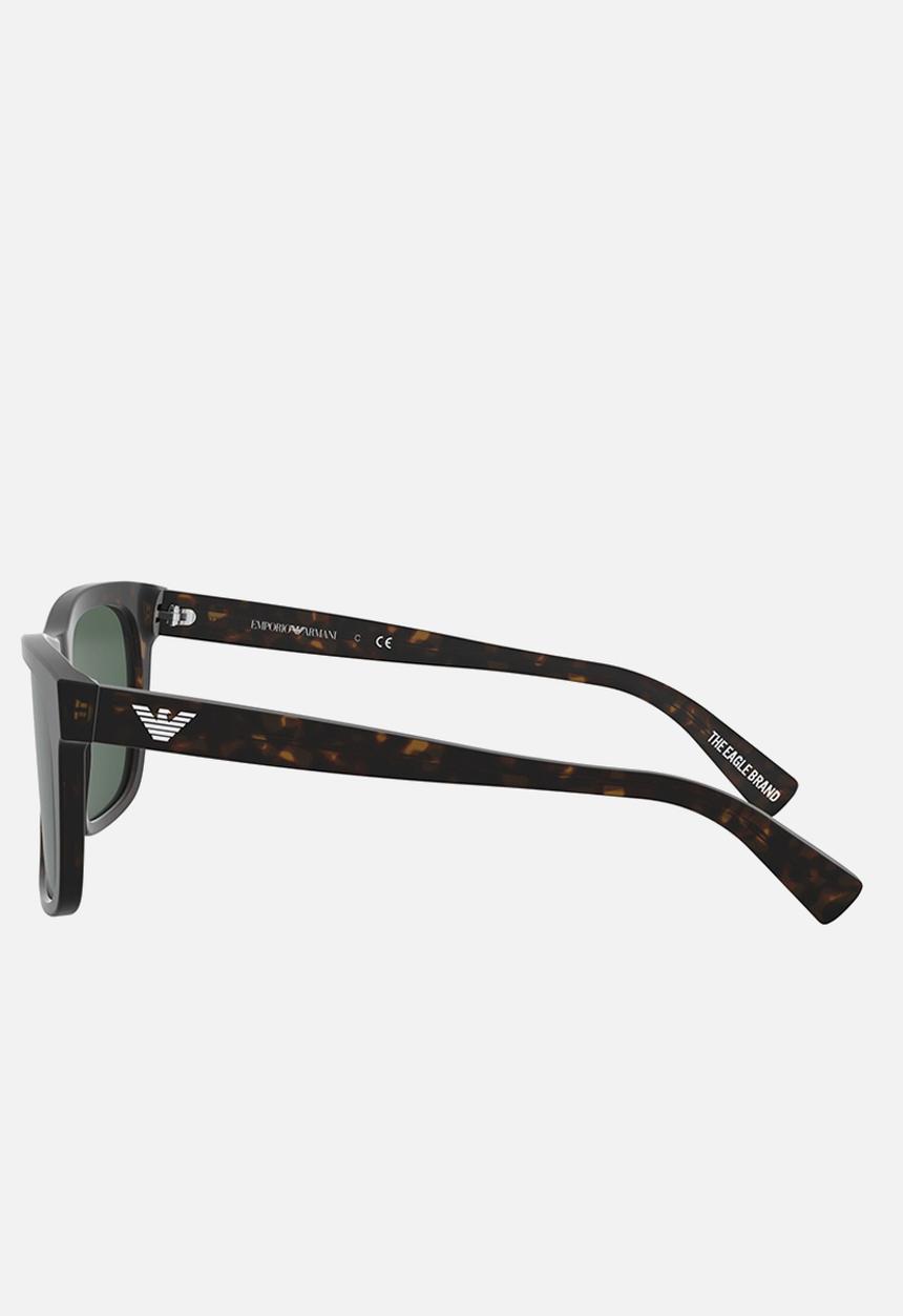 Emporio Armani - Ea rectangle sunglasses 55mm - brown & green