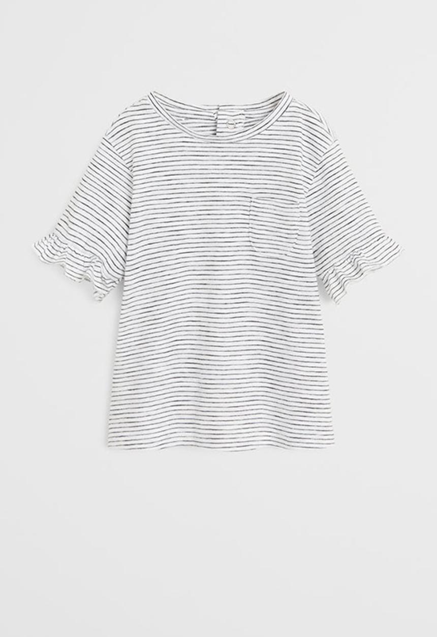MANGO - T-shirt elia - black & white 
