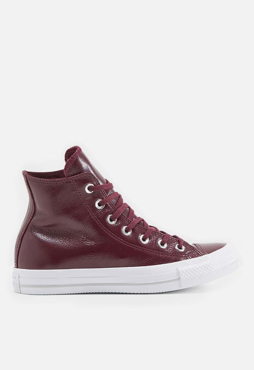 Converse - Chuck Taylor All Star Crinkled patent leather Hi - dark sangria