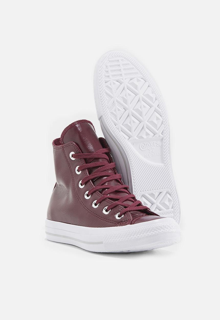Converse - Chuck Taylor All Star Crinkled patent leather Hi - dark sangria