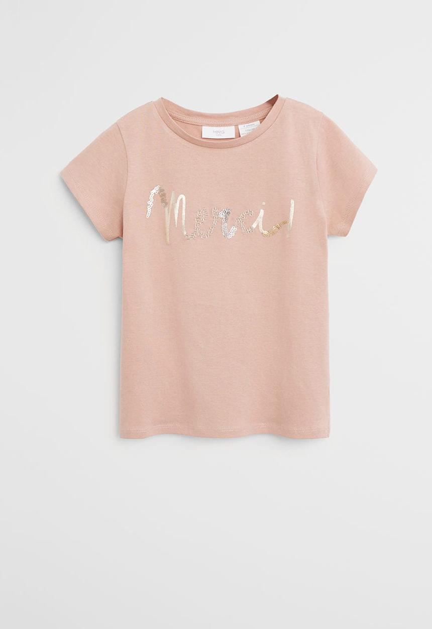 MANGO - T-shirt merci  - pink 