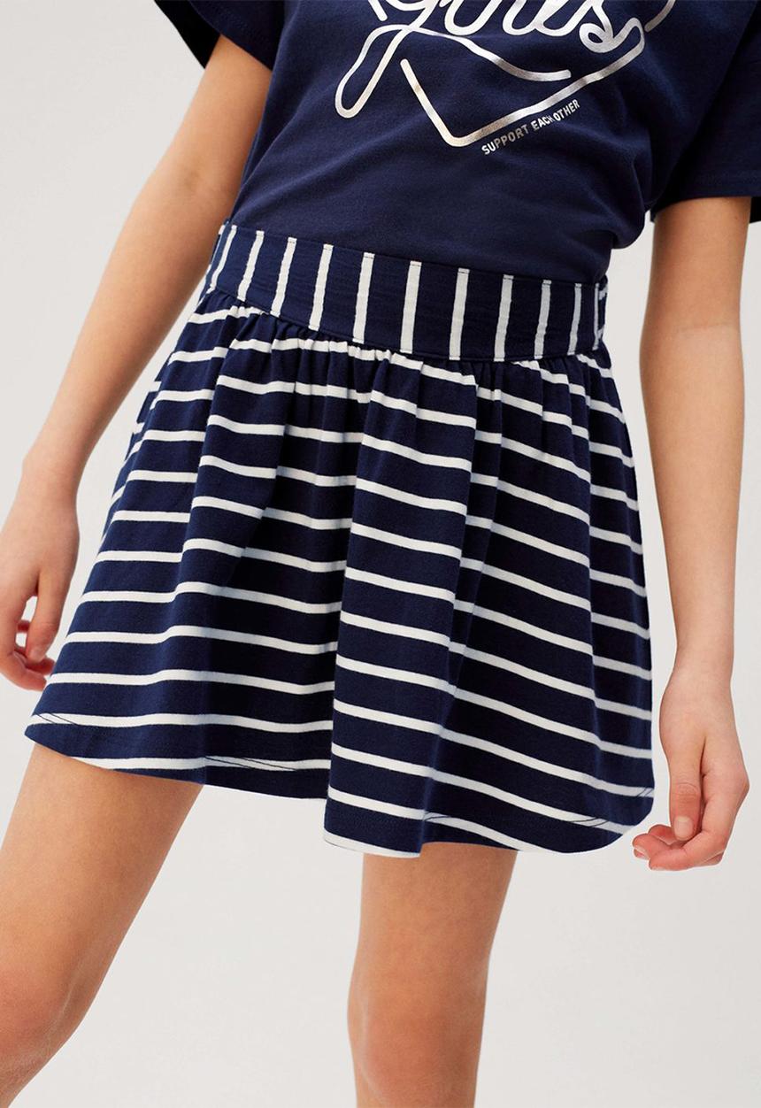 MANGO - Skirt skaty6 - navy & white 