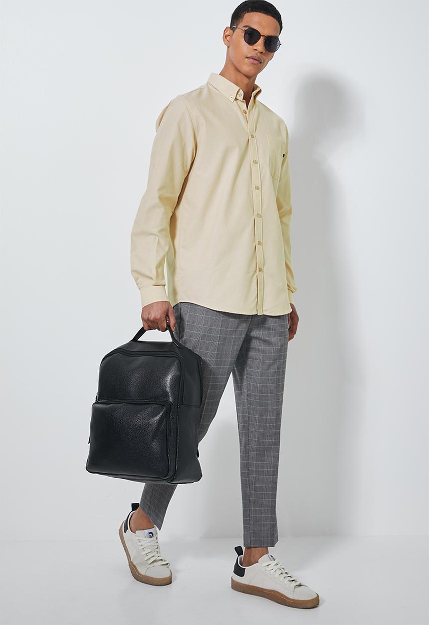 Superbalist - Barber regular fit long sleeve oxford shirt - beige