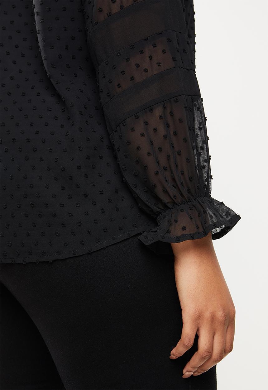 edit Plus - Plus lace inset blouse - black