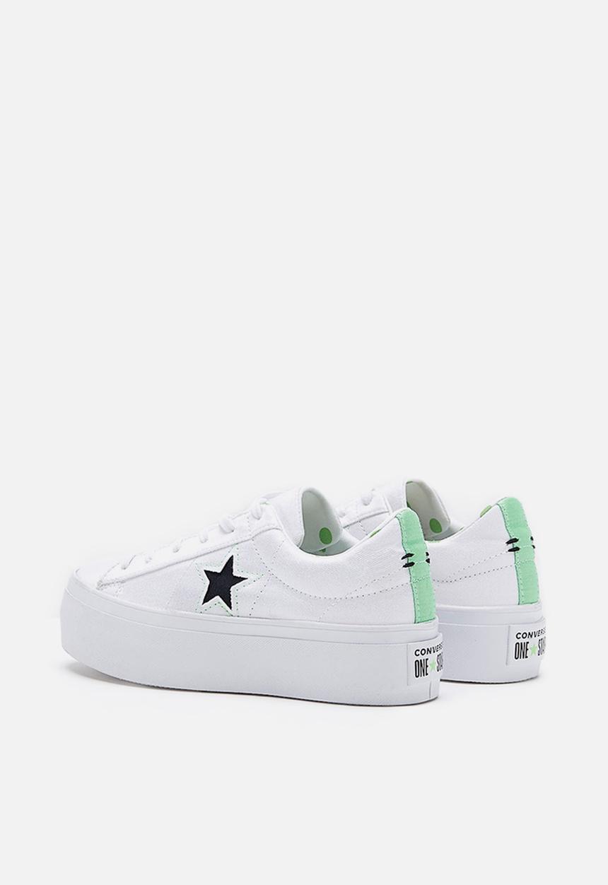 Converse - Cons one star platform whites & brights ox l  - white & illusion green