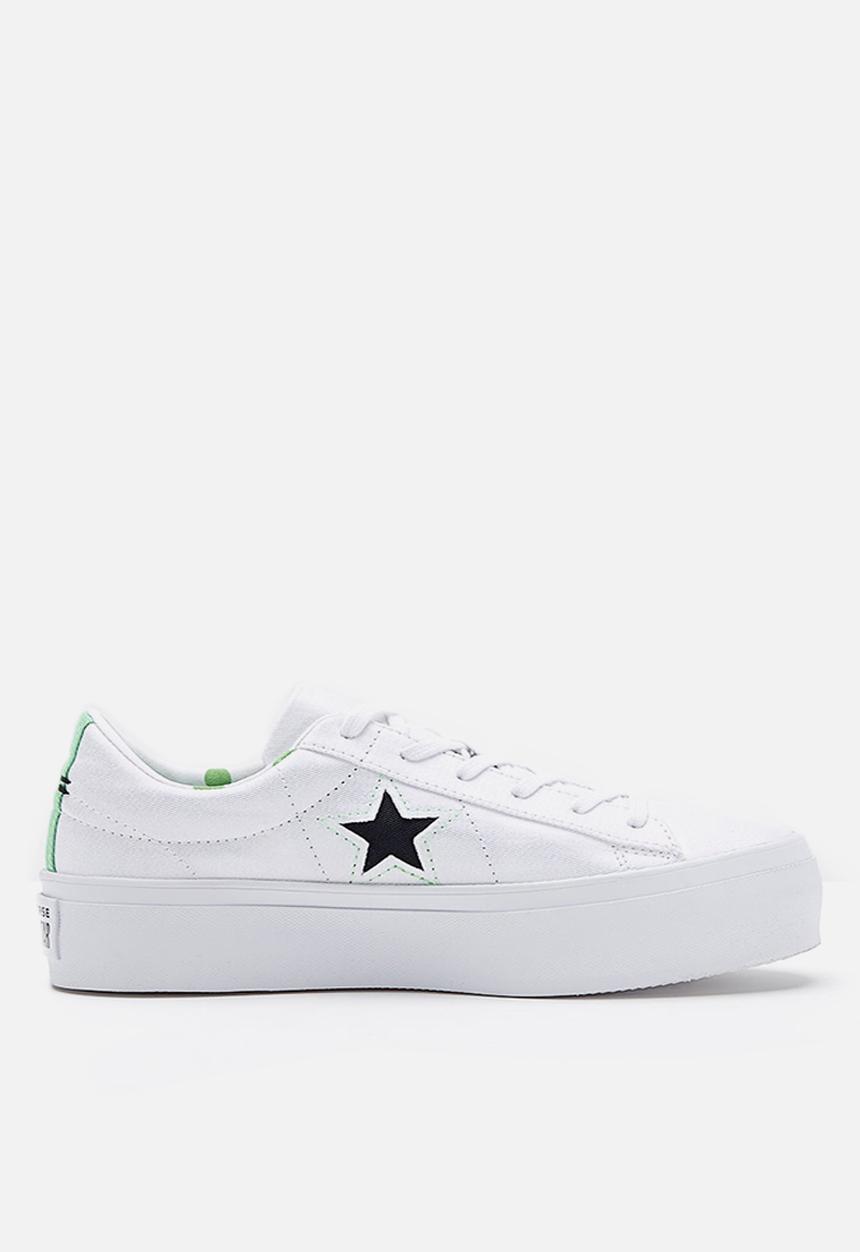 Converse - Cons one star platform whites & brights ox l  - white & illusion green