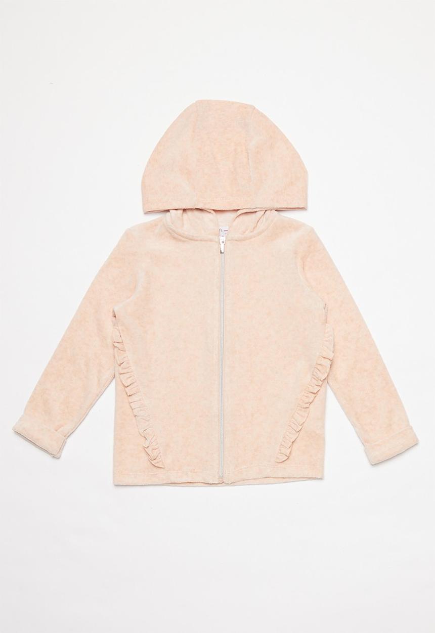 MINOTI - Kids velour zip thru - pink