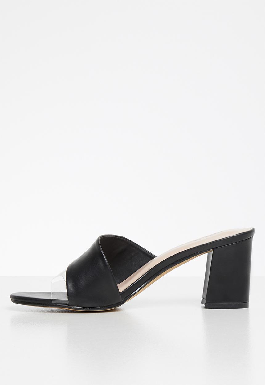 POLO - Jess perspex fashion mule - black