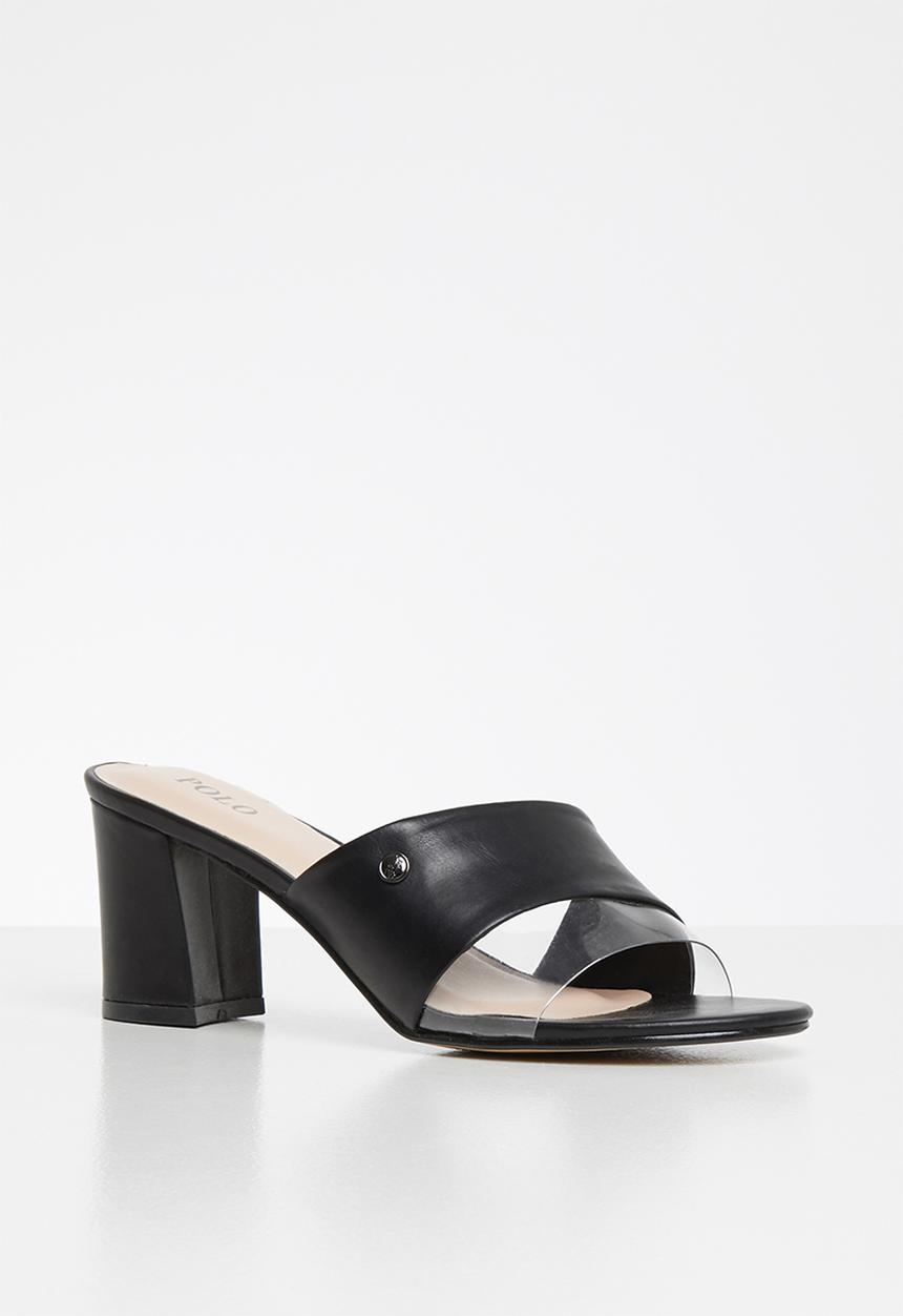 POLO - Jess perspex fashion mule - black