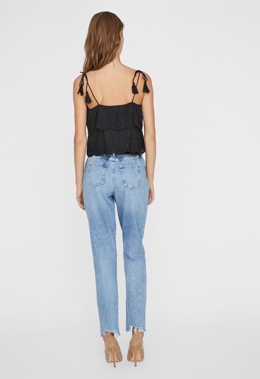 Vero Moda - Zakynthos boho singlet - black