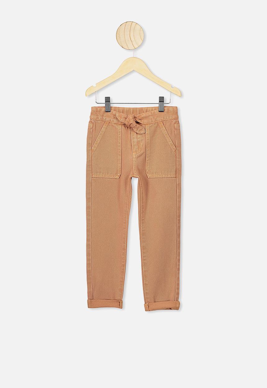 Cotton On - Blair tie front jean - brown 
