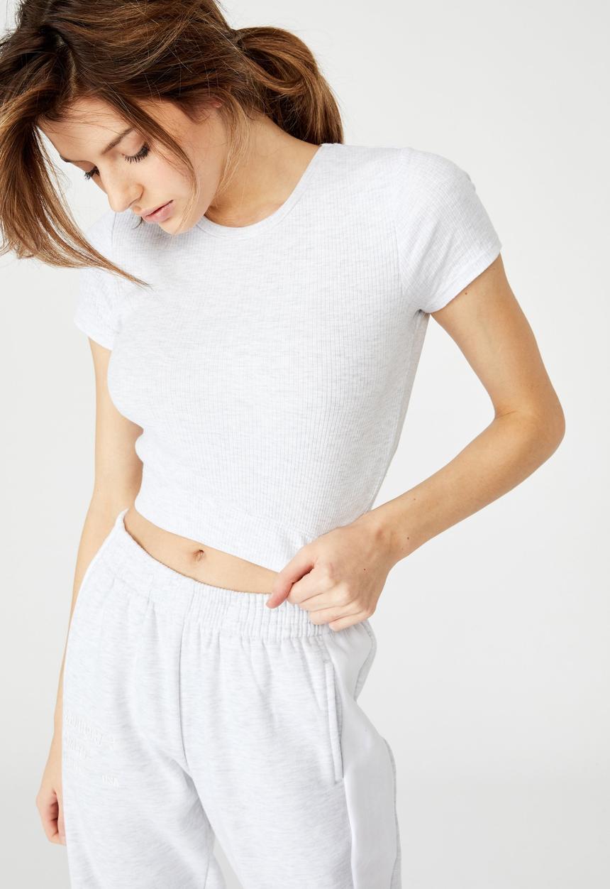 Factorie - Cutout back tee - silver marle