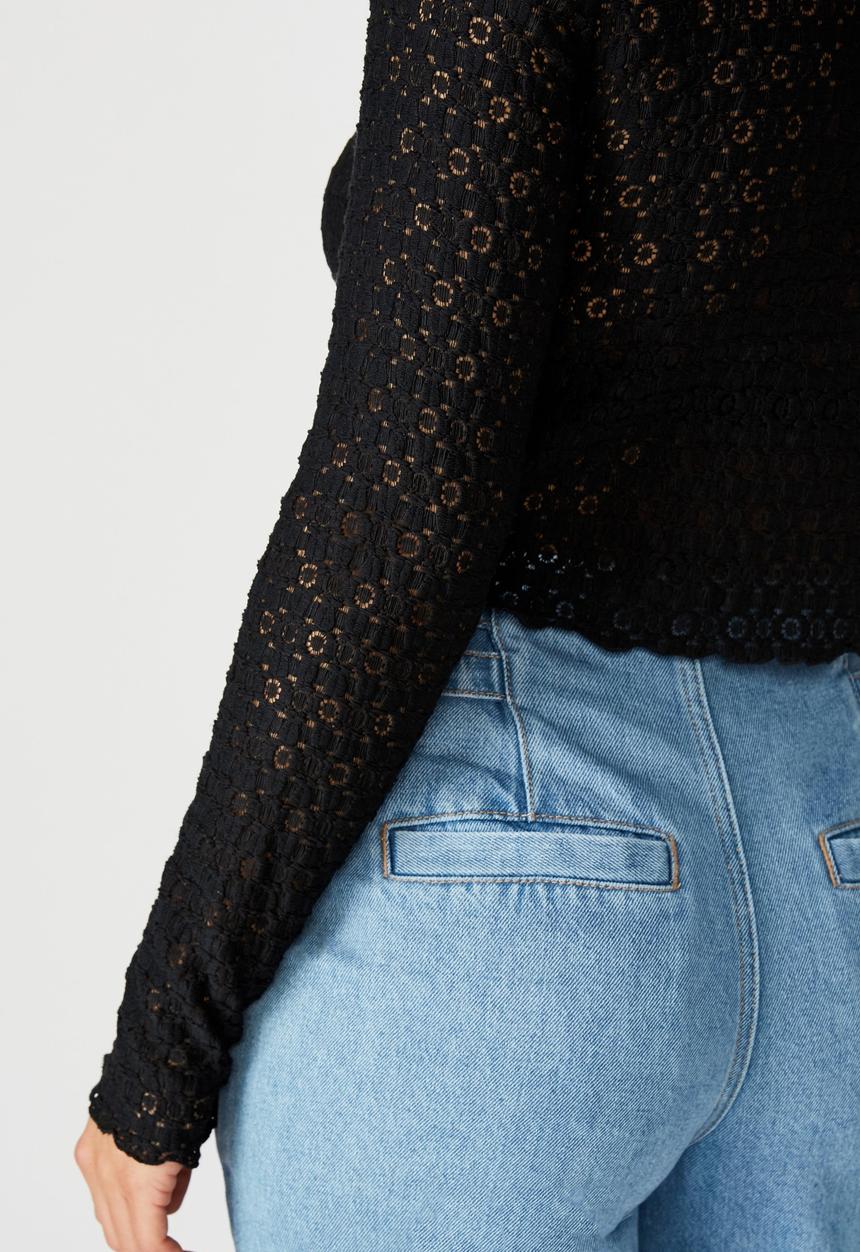 Factorie - Long sleeve dainty texture - black
