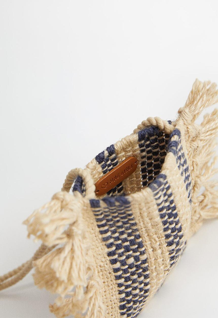 MANGO - Bag arpi - beige & blue 