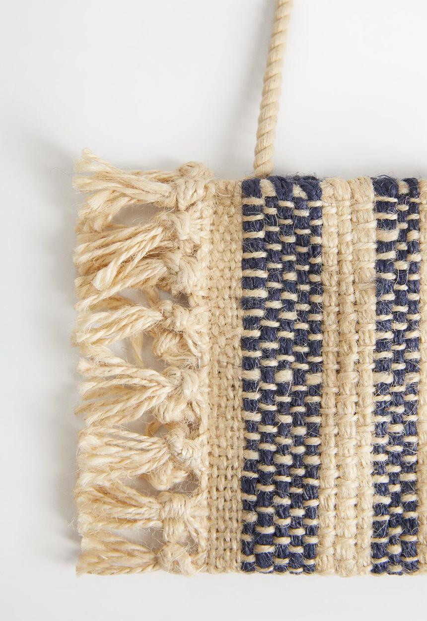 MANGO - Bag arpi - beige & blue 