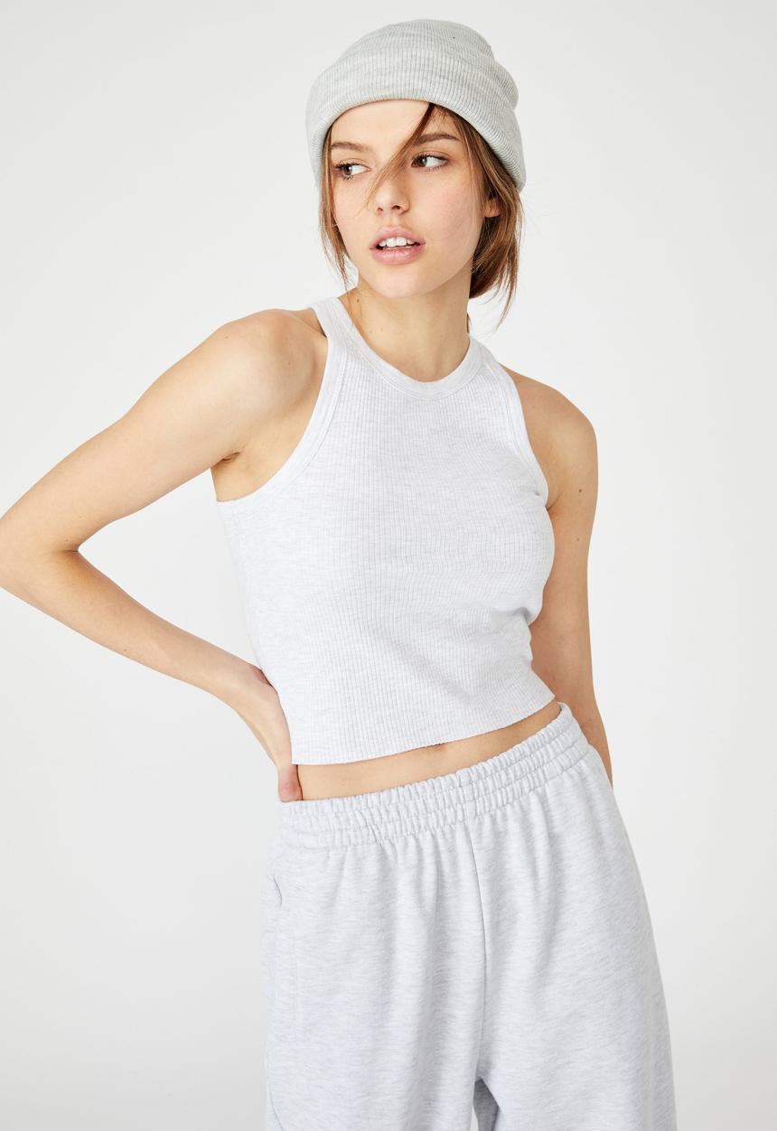 Factorie - Racer rib tank - silver marle