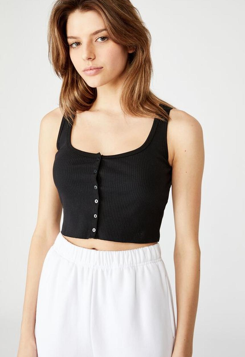 Factorie - Button through tank - black