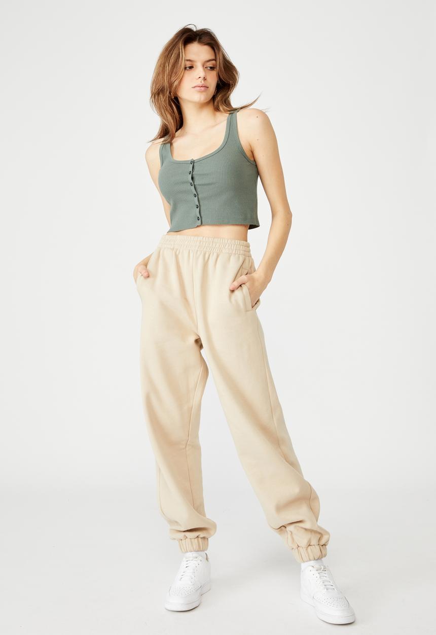 Factorie - Button through tank - forrest khaki