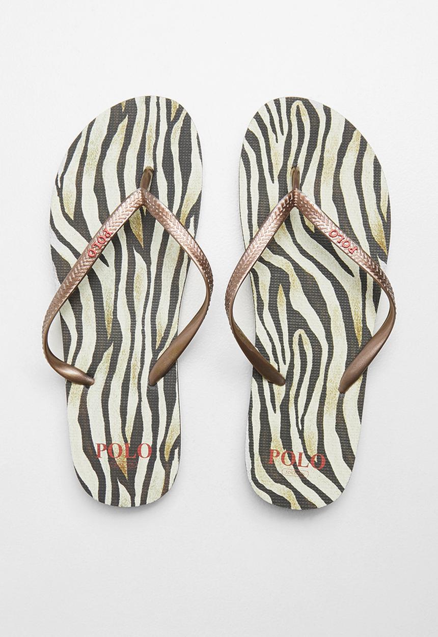 POLO - Zebra flip flop - black & neutral