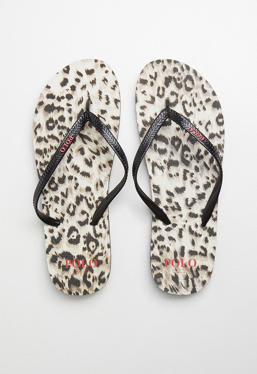 POLO - Leopard flip flop - neutral & black